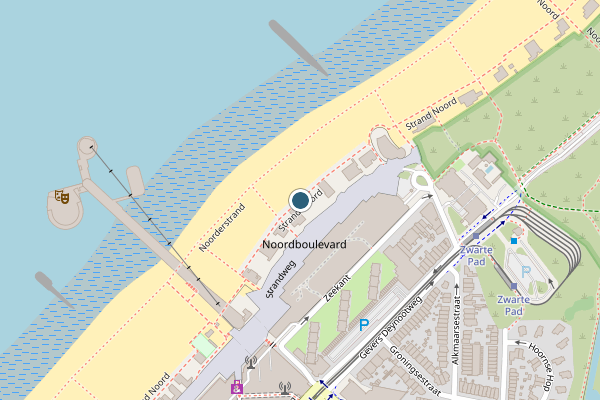 Politie-melding op Strand Noord, Den Haag op 5 augustus, kaart-overzicht