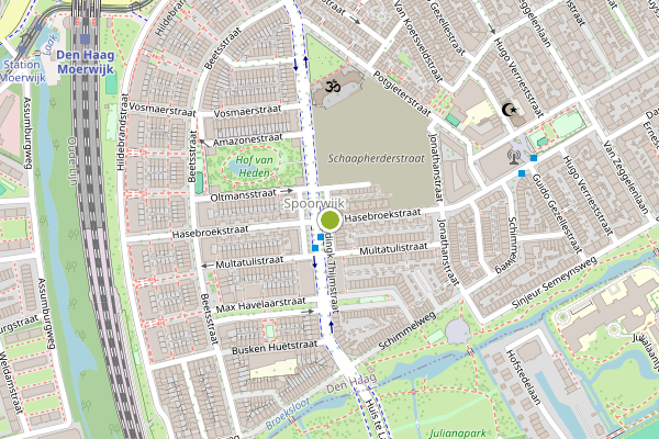 Ambulance-melding op Hasebroekstraat, Den Haag op 5 augustus, kaart-overzicht