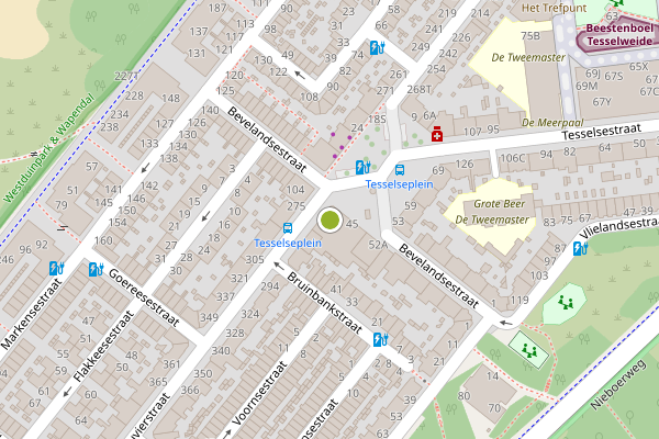 Ambulance-melding op Tesselseplein, Den Haag op 5 augustus, kaart-overzicht