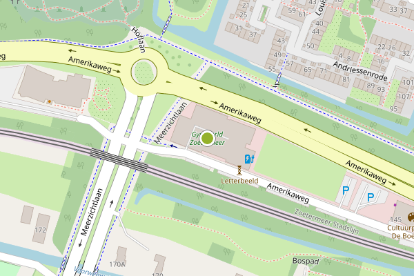 Ambulance-melding op Amerikaweg, Zoetermeer op 5 augustus, kaart-overzicht