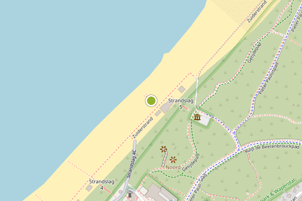 Ambulance-melding op Strand Zuid, Den Haag op 5 augustus, kaart-overzicht