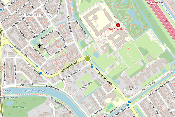 Ambulance-melding op Sint Jorisweg, Delft op 5 augustus, kaart-overzicht