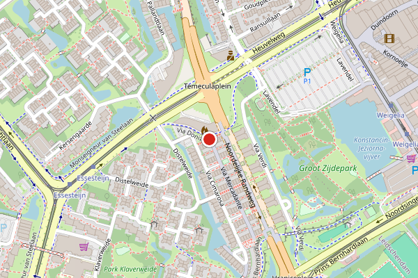 Brandweer-melding op Via Donizetti, Voorburg op 20 mei, kaart-overzicht