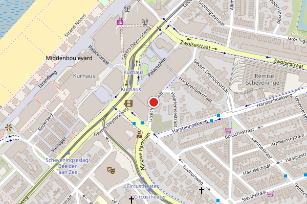 Brandweer-melding op Utrechtsestraat, Den Haag op 6 augustus, kaart-overzicht