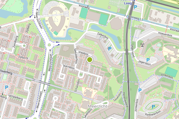 Ambulance-melding op Vreebos, Zoetermeer op 6 augustus, kaart-overzicht