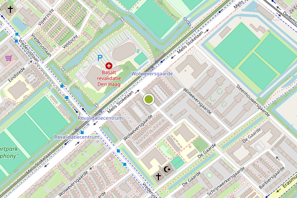 Ambulance-melding op Zwaardvegersgaarde, Den Haag op 20 mei, kaart-overzicht