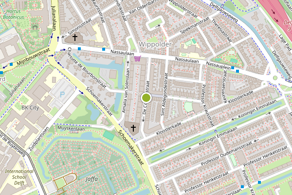 Ambulance-melding op De Colignystraat, Delft op 6 augustus, kaart-overzicht
