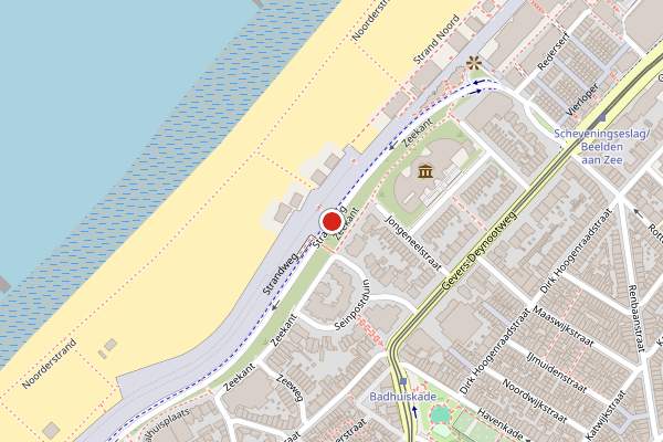 Brandweer-melding op Strandweg, Den Haag op 6 augustus, kaart-overzicht