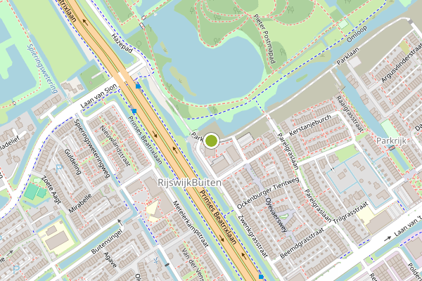Ambulance-melding op Parklaan, Rijswijk op 21 mei, kaart-overzicht