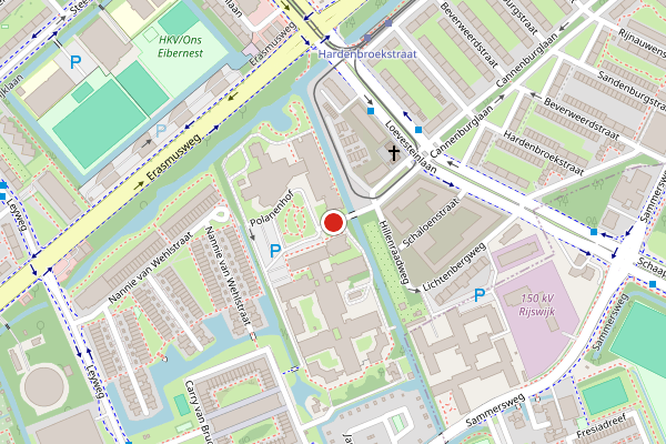 Brandweer-melding op Polanenhof, Den Haag op 6 augustus, kaart-overzicht