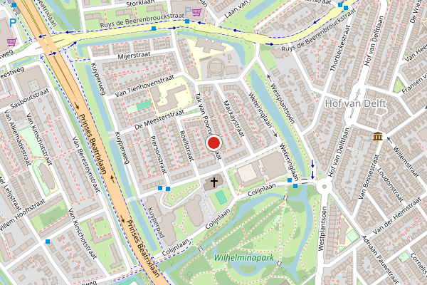 Brandweer-melding op Tak van Poortvlietstraat, Delft op 6 augustus, kaart-overzicht