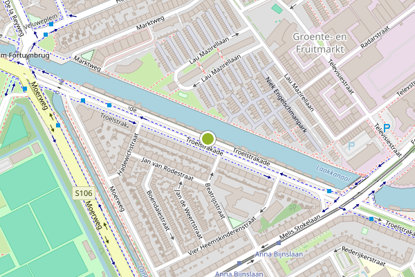 Ambulance-melding op Troelstrakade, Den Haag op 6 augustus, kaart-overzicht