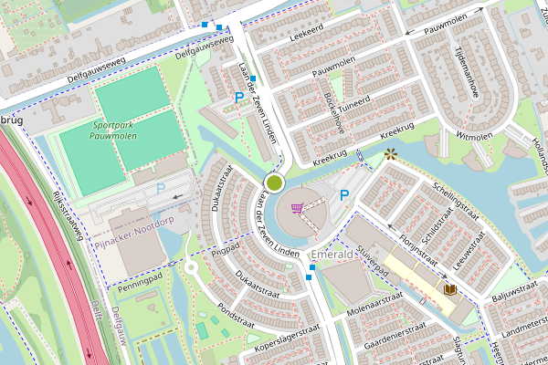 Ambulance-melding op Laan der Zeven Linden, Delfgauw op 21 mei, kaart-overzicht