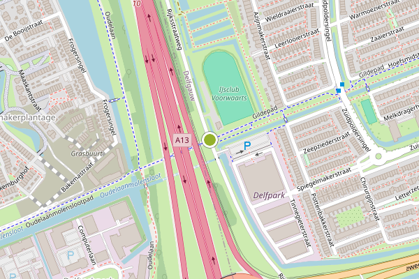 Ambulance-melding op Rijksstraatweg, Delfgauw op 21 mei, kaart-overzicht