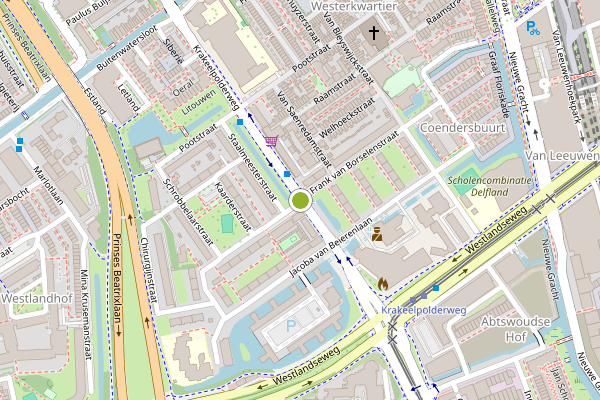 Ambulance-melding op Krakeelpolderweg, Delft op 7 augustus, kaart-overzicht