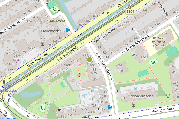 Ambulance-melding op Nieuwendamlaan, Den Haag op 7 augustus, kaart-overzicht