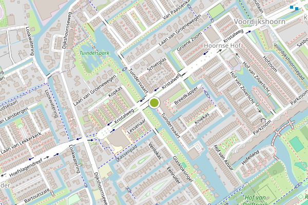Ambulance-melding op Tuindersvaart, Delft op 7 augustus, kaart-overzicht