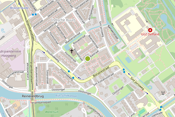 Ambulance-melding op Arubastraat, Delft op 7 augustus, kaart-overzicht