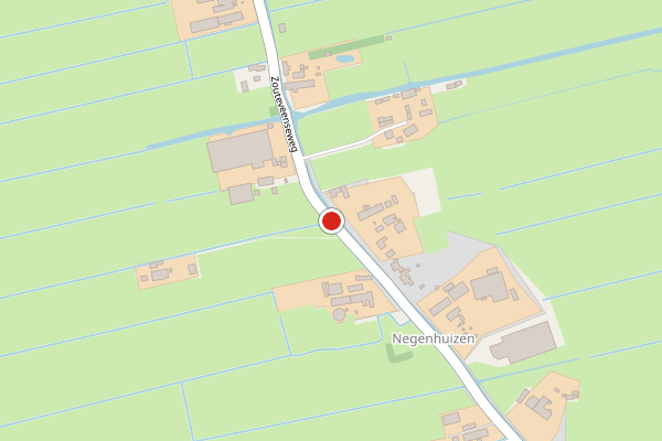 Brandweer-melding op Zouteveenseweg, Schipluiden op 7 augustus, kaart-overzicht