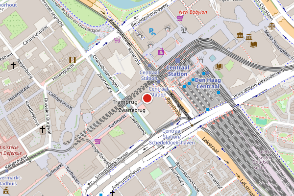 Brandweer-melding op Turfmarkt, Den Haag op 7 augustus, kaart-overzicht