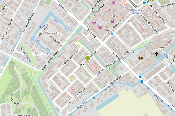 Ambulance-melding op Vrijenbansestraat, Nootdorp op 21 mei, kaart-overzicht
