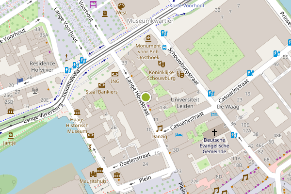 Ambulance-melding op Lange Houtstraat, Den Haag op 22 mei, kaart-overzicht