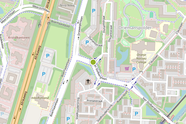 Ambulance-melding op Dunantstraat, Zoetermeer op 21 mei, kaart-overzicht
