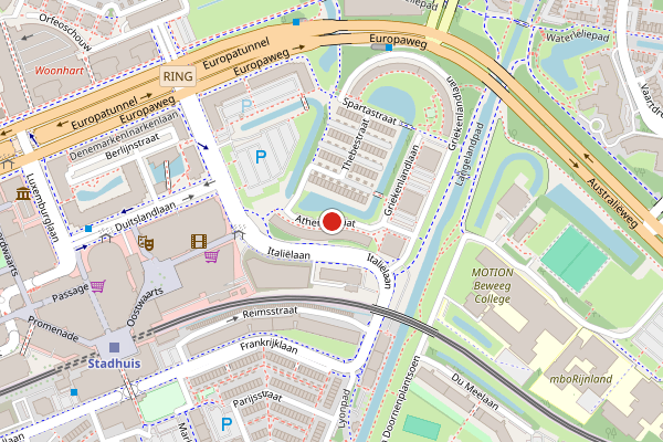 Brandweer-melding op Athenestraat, Zoetermeer op 21 mei, kaart-overzicht