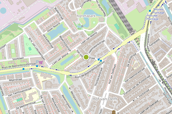 Ambulance-melding op Van Houtenstraat, Delft op 21 mei, kaart-overzicht