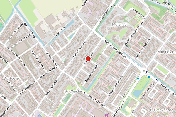 Brandweer-melding op Rozeveldlaan, Wassenaar op 23 mei, kaart-overzicht
