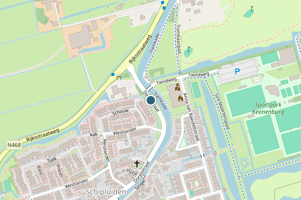 Politie-melding op Dorpsstraat, Schipluiden op 22 mei, kaart-overzicht