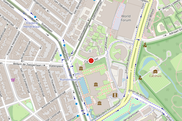 Brandweer-melding op Catsheuvel, Den Haag op 24 mei, kaart-overzicht