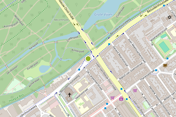 Ambulance-melding op Bezuidenhoutseweg, Den Haag op 24 mei, kaart-overzicht