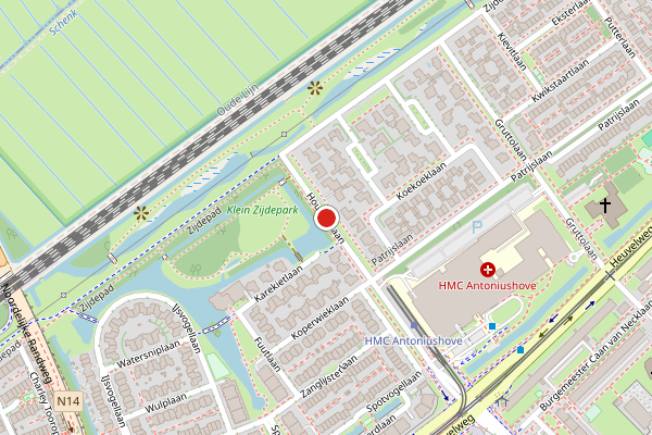 Brandweer-melding op Houtduiflaan, Leidschendam op 23 mei, kaart-overzicht