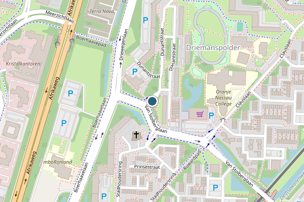 Politie-melding op Dunantstraat, Zoetermeer op 24 mei, kaart-overzicht