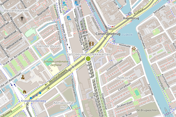 Ambulance-melding op Ireneboulevard, Delft op 24 mei, kaart-overzicht