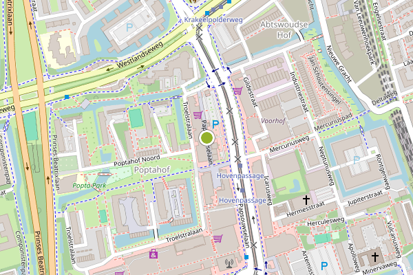 Ambulance-melding op Papsouwselaan, Delft op 23 mei, kaart-overzicht