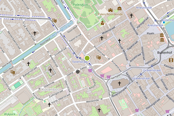 Ambulance-melding op Torenstraat, Den Haag op 24 mei, kaart-overzicht