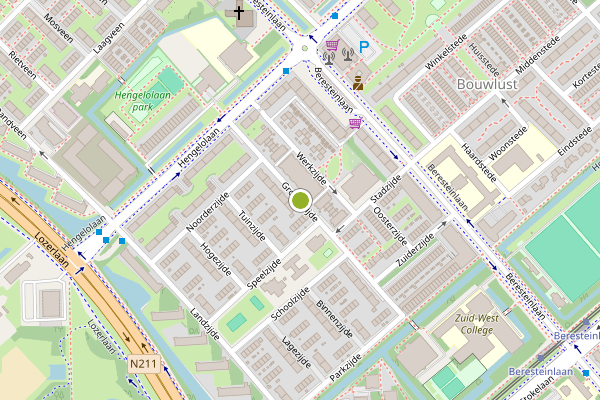 Ambulance-melding op Groenezijde, Den Haag op 24 mei, kaart-overzicht
