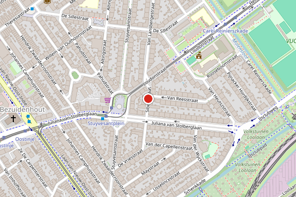 Brandweer-melding op Sibergstraat, Den Haag op 24 mei, kaart-overzicht