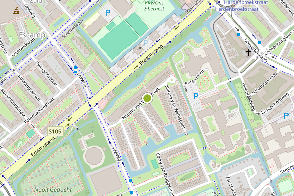 Ambulance-melding op Nannie van Wehlstraat, Den Haag op 24 mei, kaart-overzicht