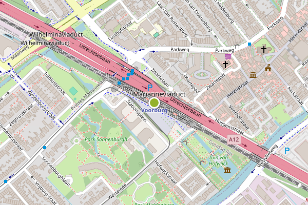 Ambulance-melding op Stationsplein, Voorburg op 24 mei, kaart-overzicht