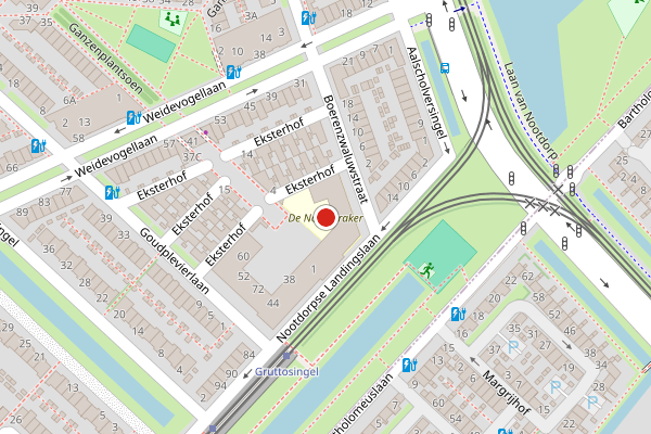 Brandweer-melding op Eksterhof, Den Haag op 24 mei, kaart-overzicht