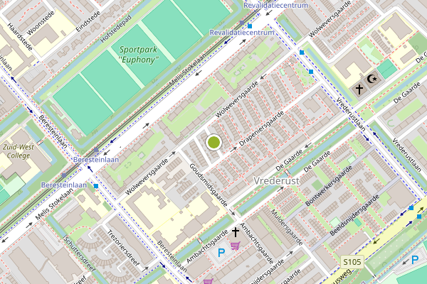 Ambulance-melding op Drapeniersgaarde, Den Haag op 24 mei, kaart-overzicht