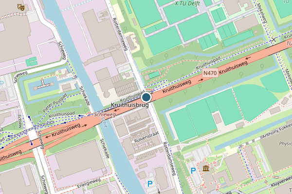 Politie-melding op Rotterdamseweg, Delft op 24 mei, kaart-overzicht