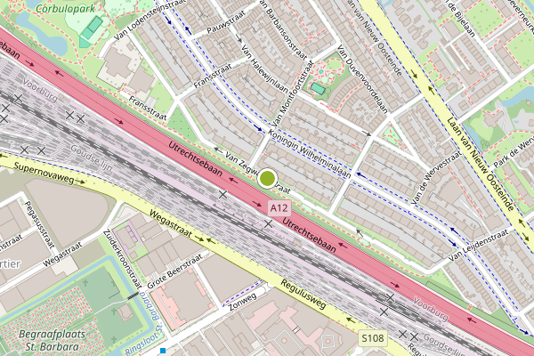 Ambulance-melding op van Zegwaardstraat, Voorburg op 25 mei, kaart-overzicht