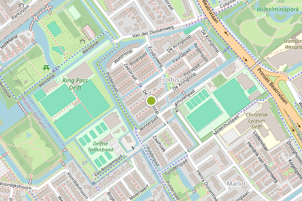 Ambulance-melding op De Kringloop, Delft op 25 mei, kaart-overzicht