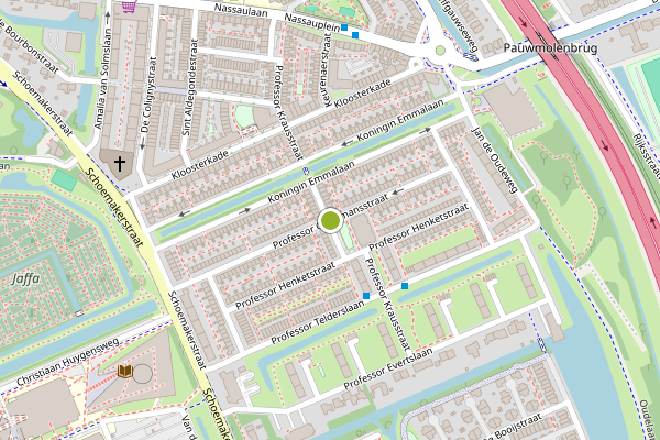Ambulance-melding op Prof. Oudemansstraat, Delft op 25 mei, kaart-overzicht