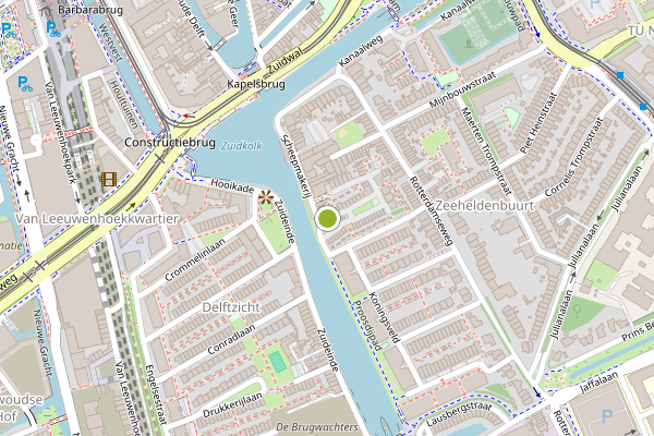 Ambulance-melding op Scheepmakerij, Delft op 25 mei, kaart-overzicht