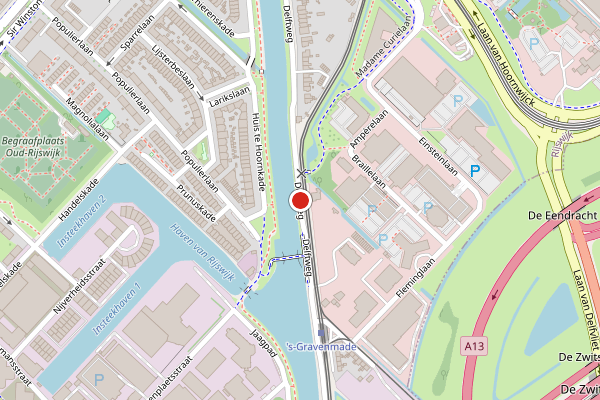 Brandweer-melding op Delftweg, Rijswijk op 25 mei, kaart-overzicht